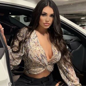 Fashion Nova Gold Flecks in Your Edges Crop Top, Paisley, XLarge, NWT